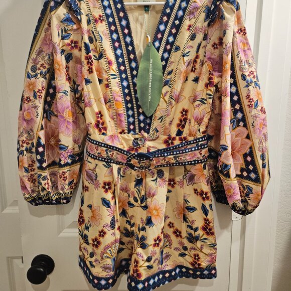 NWT Farm Rio Cream Superbloom Tapestry Organic Cotton Romper - Picture 4 of 6